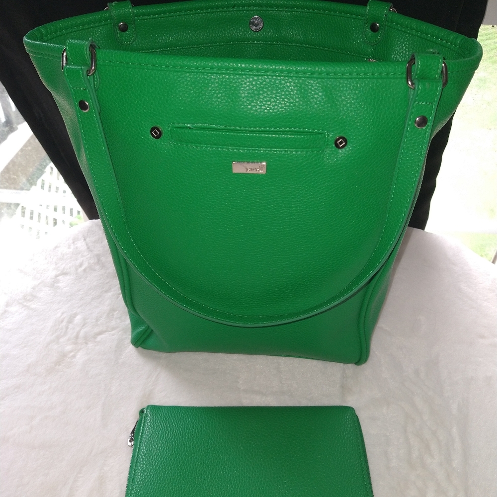 Jewell by thirty one purse tote wallet set green